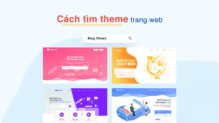 Cách tìm theme trang web