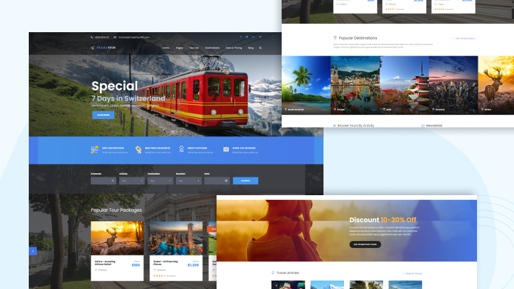 mẫu xu hướng thiết kế website du lịch