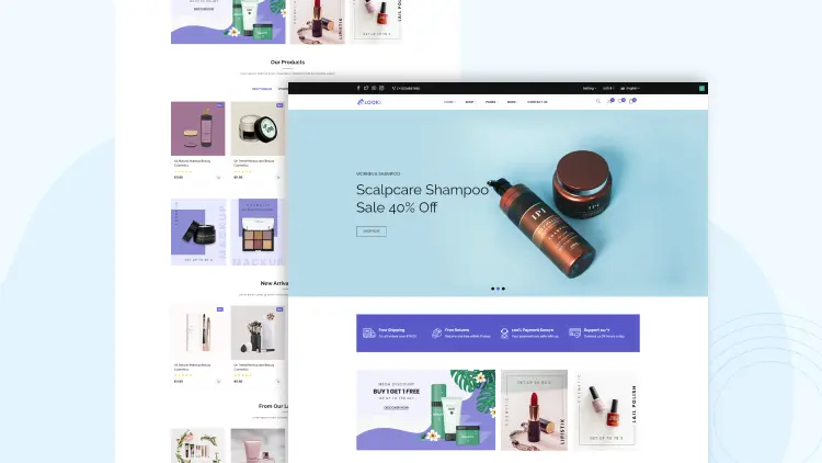 Các mẫu thiết kế website bán mỹ phẩm của Gleads 1