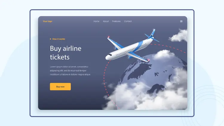 Một số mẫu thiết kế website bán vé máy bay nổi bật nhất 1