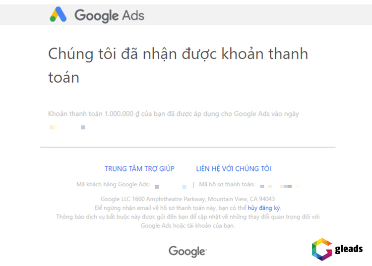 Nạp tiền vào quảng cáo Google