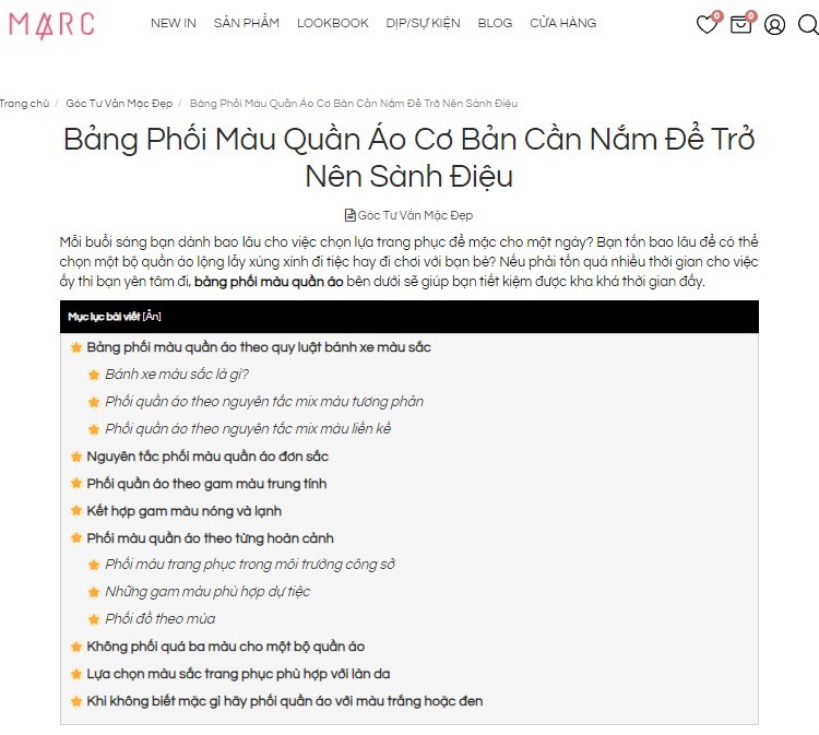 Ví dụ về angle cho content thời trang