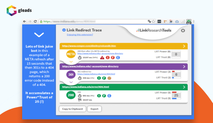 Tiện ích Link Redirect Trace