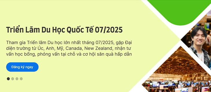 Mẫu Landing page sự kiện (Event Registration Page) (Nguồn: IDP)