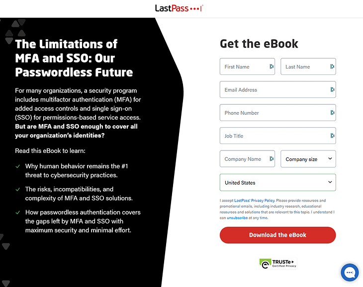 Mẫu Landing page thu thập thông tin (Lead Generation Page) (Nguồn: Sưu tầm)