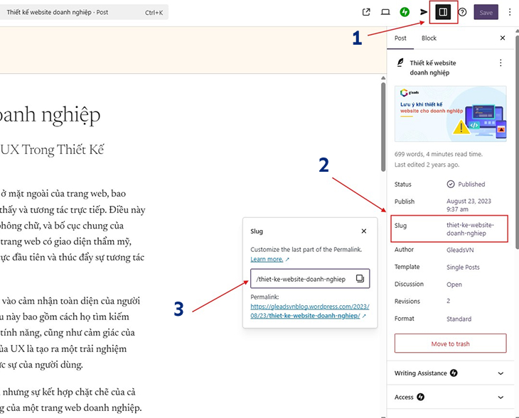 Chỉnh sửa URL trong WordPress cho từng Trang hoặc Bài viết