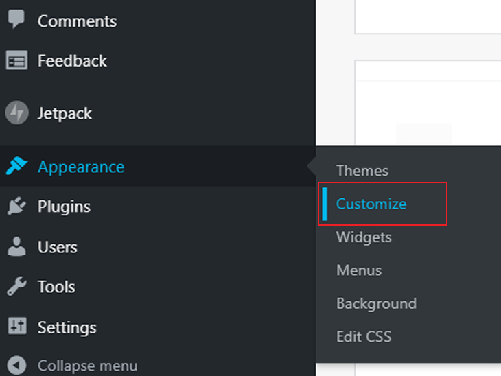 Trình tùy biến giao diện WordPress Theme Customizer