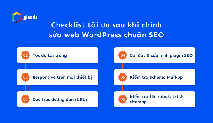 Checklist tối ưu sau khi chỉnh sửa web WordPress chuẩn SEO