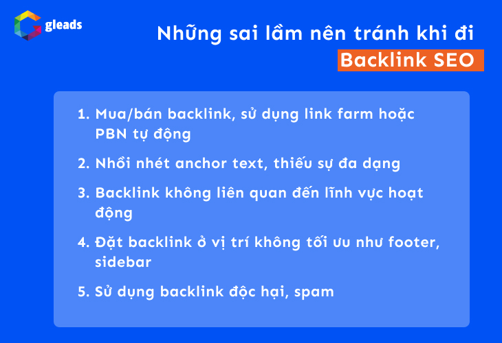 Những sai lầm nên tránh khi đi backlink SEO