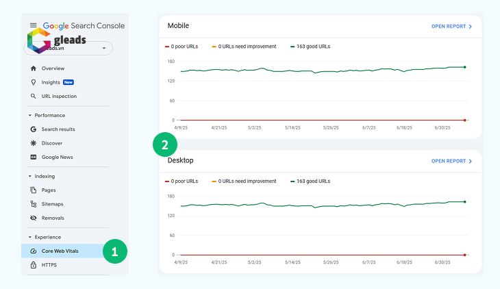 Cách kiểm tra Core Web Vitals bằng Google Search Console